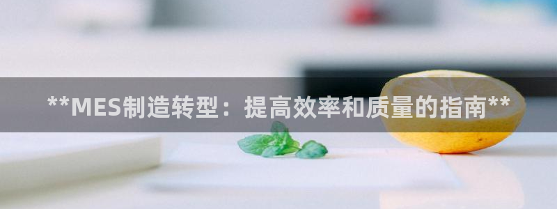 彩神赢的钱是哪里来的：**MES制造转型：提高效率和质量的指南**