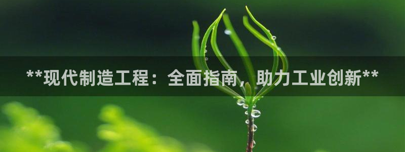 彩神v8手机客户端：**现代制造工程：全面指南，助力工业创新**