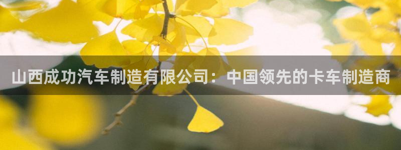 彩神V集团有限公司：山西成功汽车制造有限公司：中国领先的卡车制造商