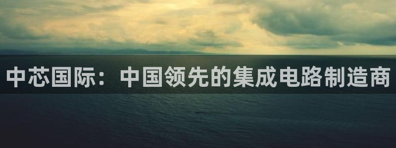 彩神购彩-购彩大厅入口下载：中芯国际：中国领先的集成电路制造商