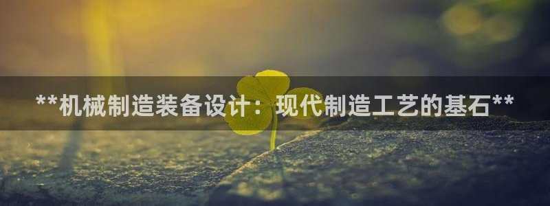 彩神vip官方网站：**机械制造装备设计：现代制造工艺的基石**