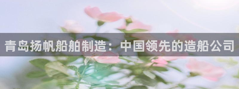 彩神是正规平台吗：青岛扬帆船舶制造：中国领先的造船公司