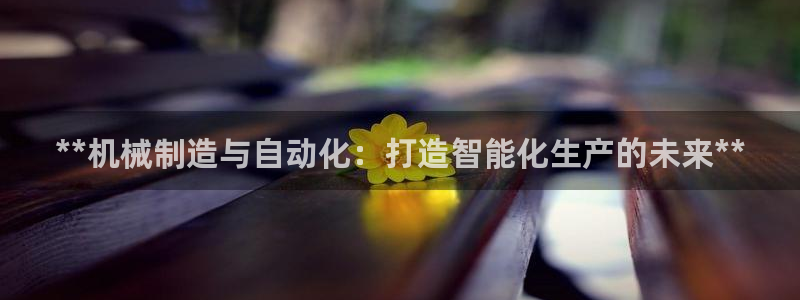 彩神平台之间是什么关系：**机械制造与自动化：打造智能化生产的未来**