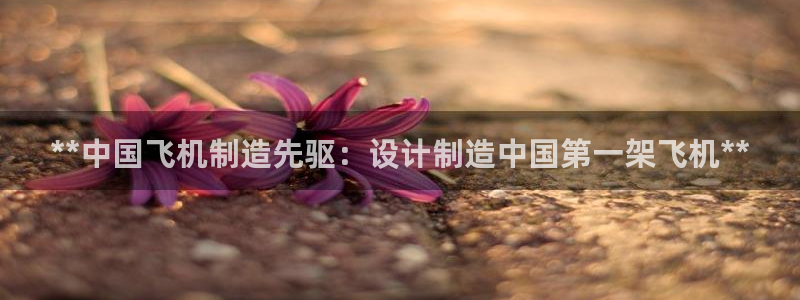 彩神8是正规平台吗是正品吗：**中国飞机制造先驱：设计制造中国第一架飞机**