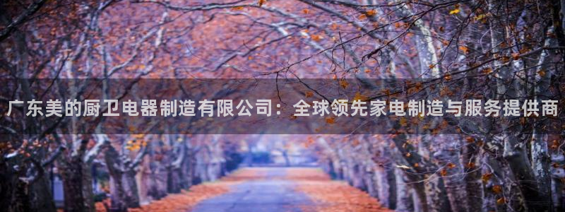 彩神大发cp：广东美的厨卫电器制造有限公司：全球领先家电制造与服务提供商