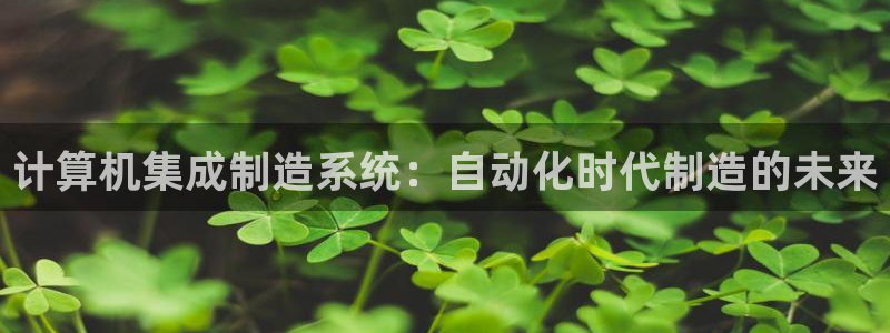彩神大发云：计算机集成制造系统：自动化时代制造的未来